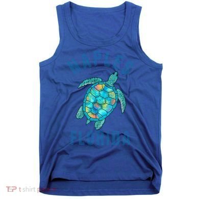 Naples Fl Beach Design / Sea Turtle Illustration Gift Meaningful Gift Tank Top