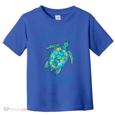 Naples Fl Beach Design / Sea Turtle Illustration Gift Meaningful Gift Toddler T-Shirt