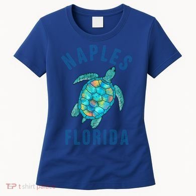 Naples Fl Beach Design / Sea Turtle Illustration Gift Meaningful Gift Women's T-Shirt