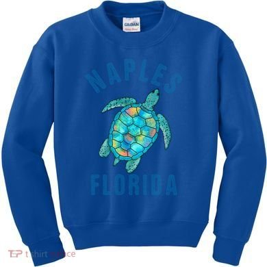 Naples Fl Beach Design / Sea Turtle Illustration Gift Meaningful Gift Kids Sweatshirt
