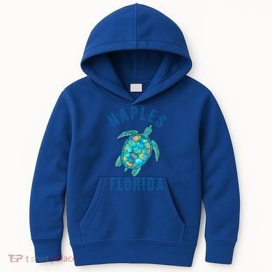 Naples Fl Beach Design / Sea Turtle Illustration Gift Meaningful Gift Kids Hoodie