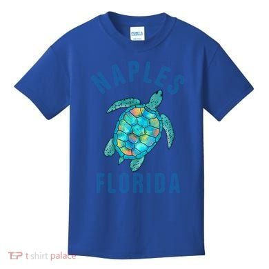 Naples Fl Beach Design / Sea Turtle Illustration Gift Meaningful Gift Kids T-Shirt