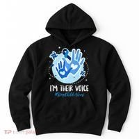 No For Child Abuse Excuse Prevention Month April Blue Ribbon Hoodie thumb 0