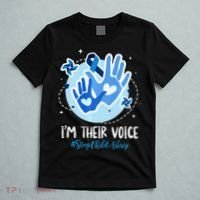 No For Child Abuse Excuse Prevention Month April Blue Ribbon T-Shirt thumb 5