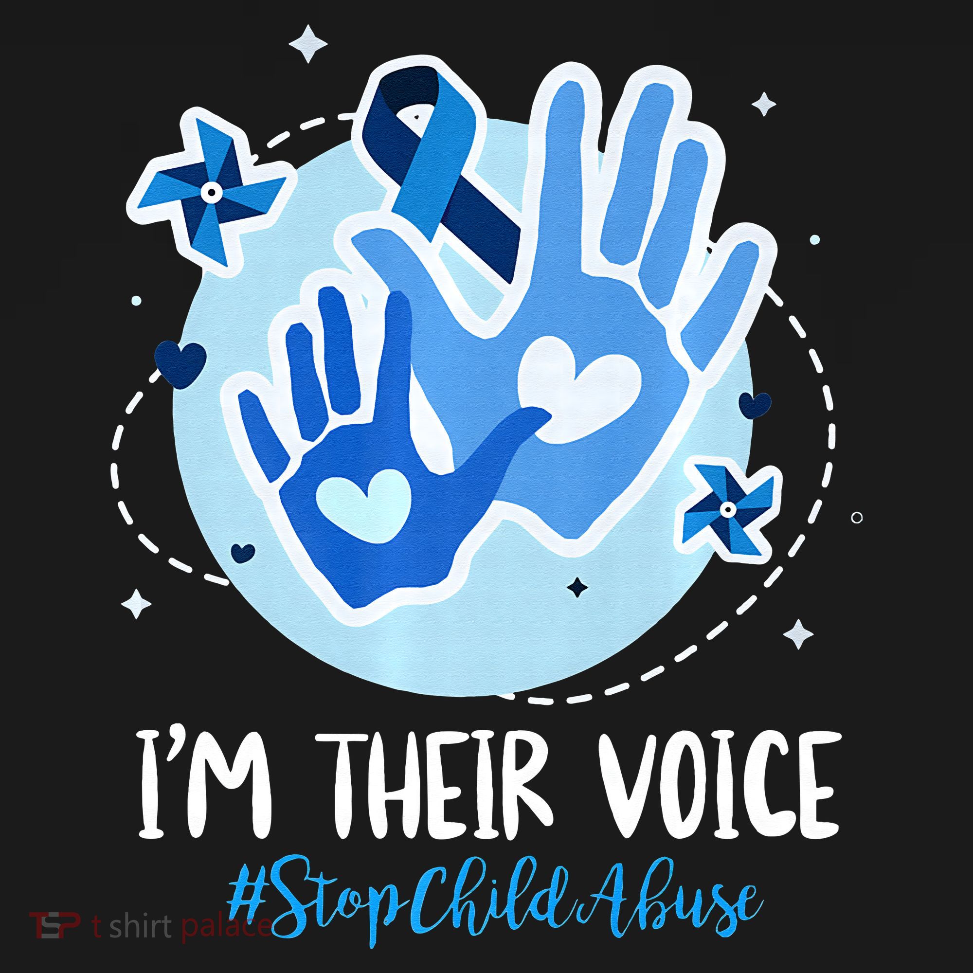 No For Child Abuse Excuse Prevention Month April Blue Ribbon T-Shirt