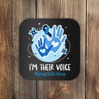 No For Child Abuse Excuse Prevention Month April Blue Ribbon Coaster thumb 0