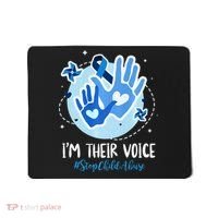 No For Child Abuse Excuse Prevention Month April Blue Ribbon Mousepad thumb 0