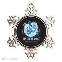 No For Child Abuse Excuse Prevention Month April Blue Ribbon Ornament thumb 0