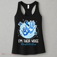 No For Child Abuse Excuse Prevention Month April Blue Ribbon Women's Tank Top thumb 3
