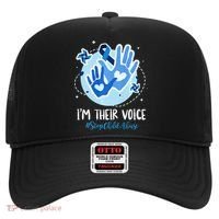 No For Child Abuse Excuse Prevention Month April Blue Ribbon Hat thumb 0