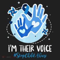 No For Child Abuse Excuse Prevention Month April Blue Ribbon Hat thumb 2