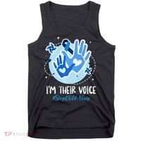 No For Child Abuse Excuse Prevention Month April Blue Ribbon Tank Top thumb 0