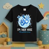No For Child Abuse Excuse Prevention Month April Blue Ribbon Toddler T-Shirt thumb 3