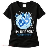 No For Child Abuse Excuse Prevention Month April Blue Ribbon Women's T-Shirt thumb 0
