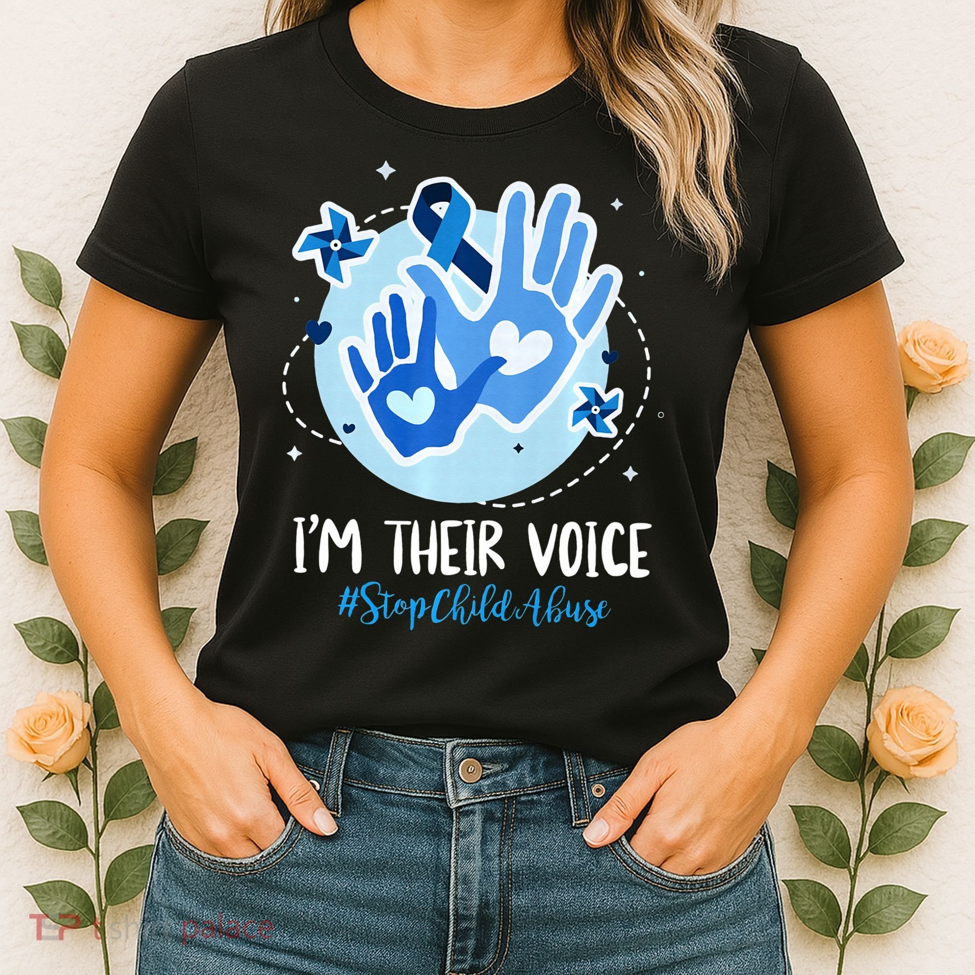 No For Child Abuse Excuse Prevention Month April Blue Ribbon Women's T-Shirt