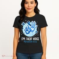 No For Child Abuse Excuse Prevention Month April Blue Ribbon Women's T-Shirt thumb 4