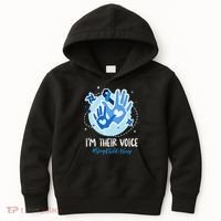 No For Child Abuse Excuse Prevention Month April Blue Ribbon Kids Hoodie thumb 0