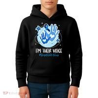No For Child Abuse Excuse Prevention Month April Blue Ribbon Kids Hoodie thumb 4