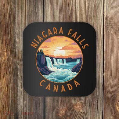 Niagara Falls Canada Retro Distressed Circle Vintage Coaster
