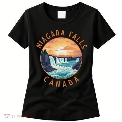Niagara Falls Canada Retro Distressed Circle Vintage Women's T-Shirt