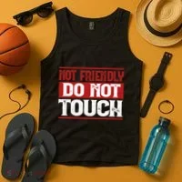 Not Friendly Do Not Touch Funny Sarcastic Quote Cute Cool Tank Top thumb 4