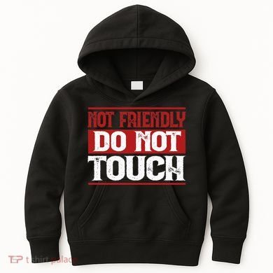 Not Friendly Do Not Touch Funny Sarcastic Quote Cute Cool Kids Hoodie