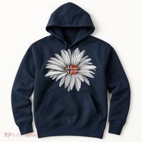 Norwegian Flag Daisy Trendy For Summer Cruise Norway Travel Hoodie thumb 0