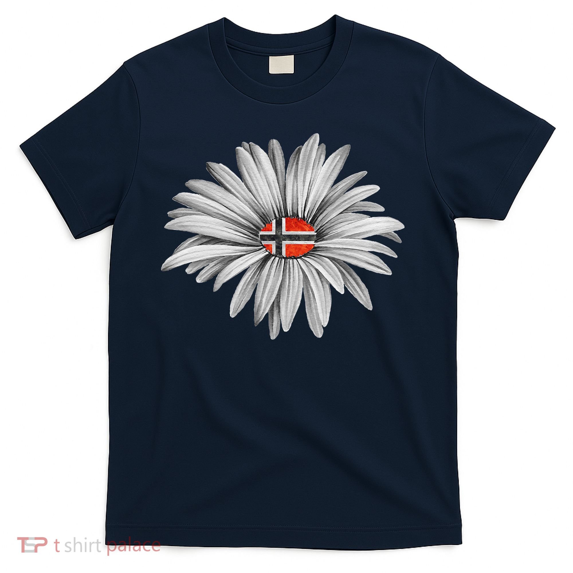 Norwegian Flag Daisy Trendy For Summer Cruise Norway Travel T-Shirt