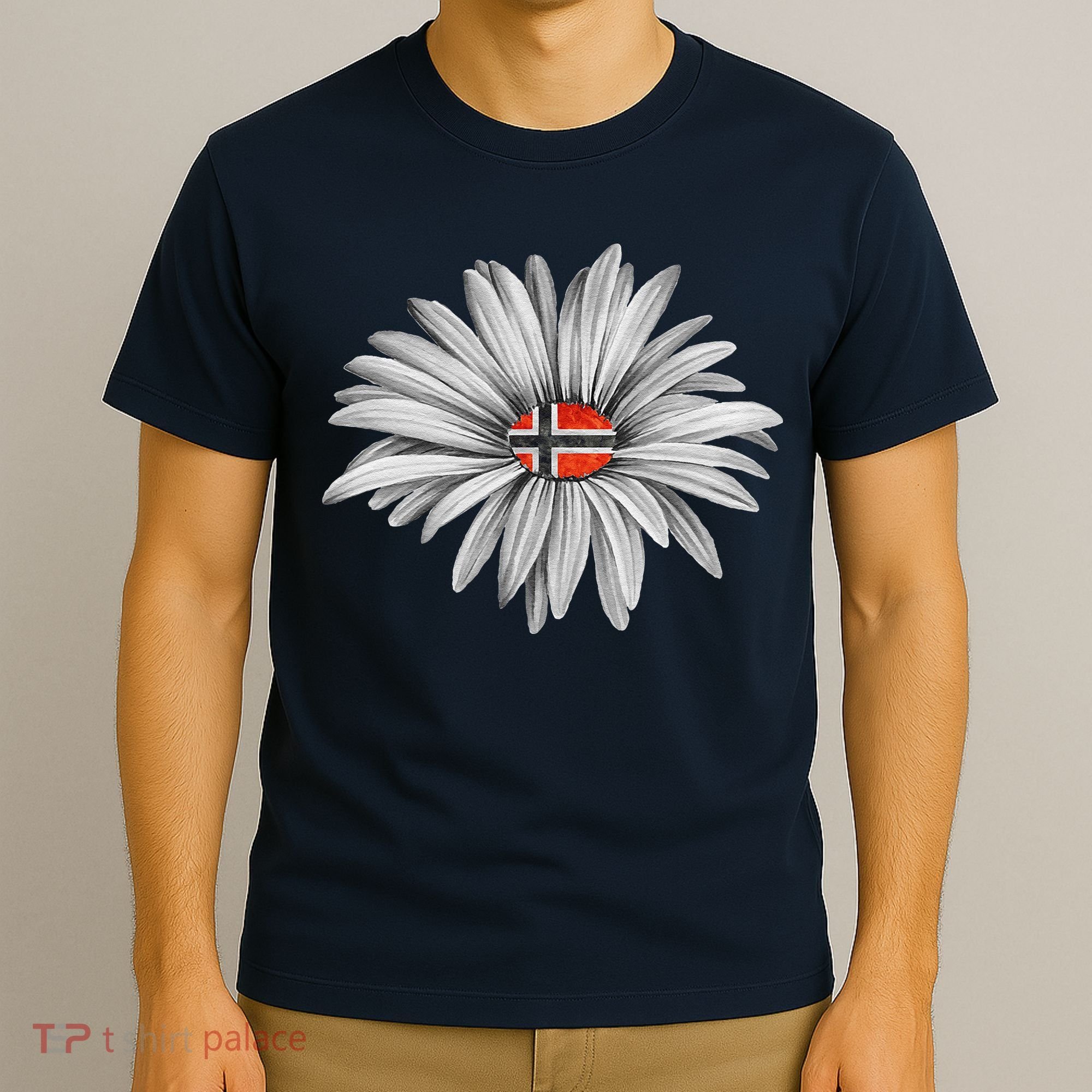 Norwegian Flag Daisy Trendy For Summer Cruise Norway Travel T-Shirt