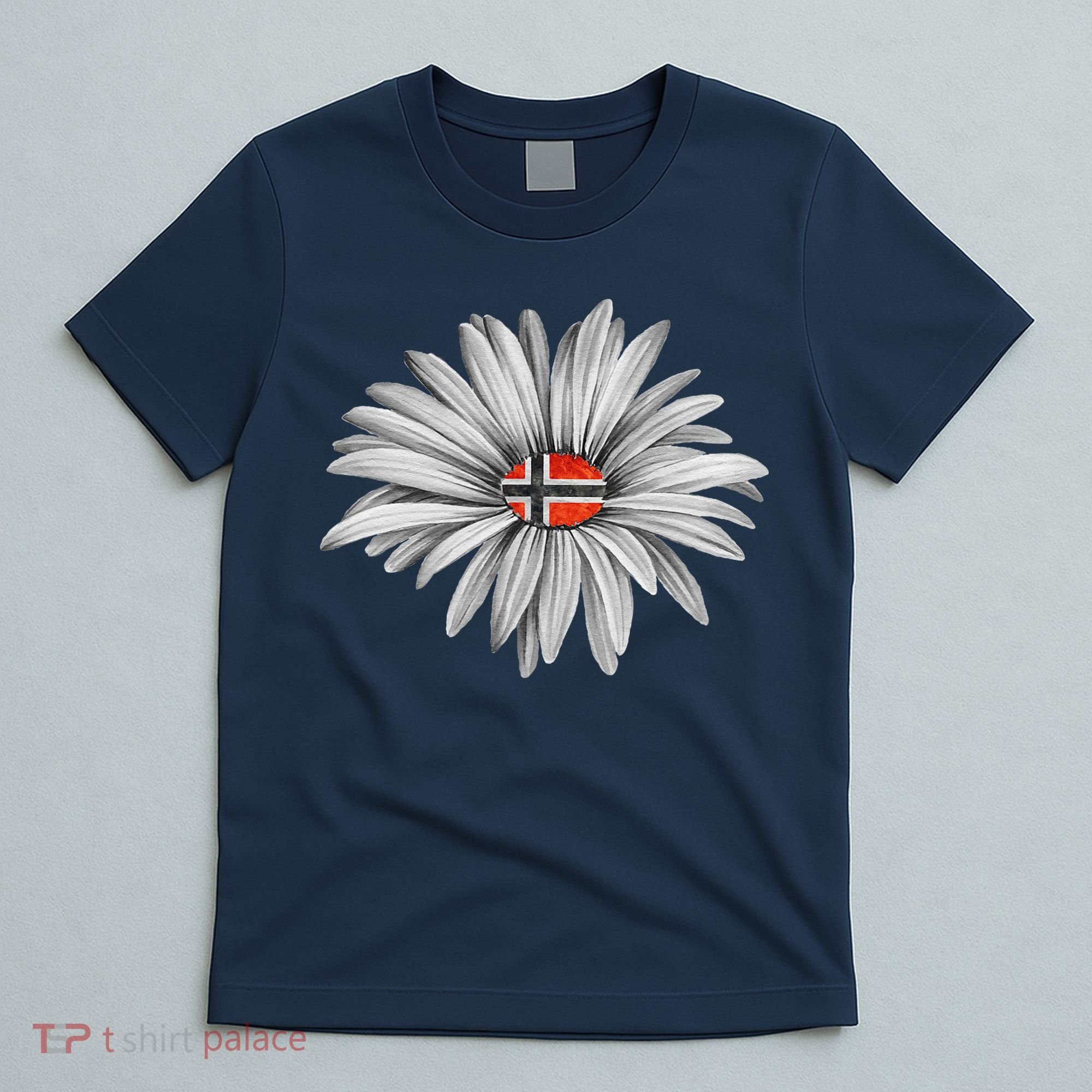 Norwegian Flag Daisy Trendy For Summer Cruise Norway Travel T-Shirt