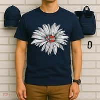 Norwegian Flag Daisy Trendy For Summer Cruise Norway Travel T-Shirt thumb 6