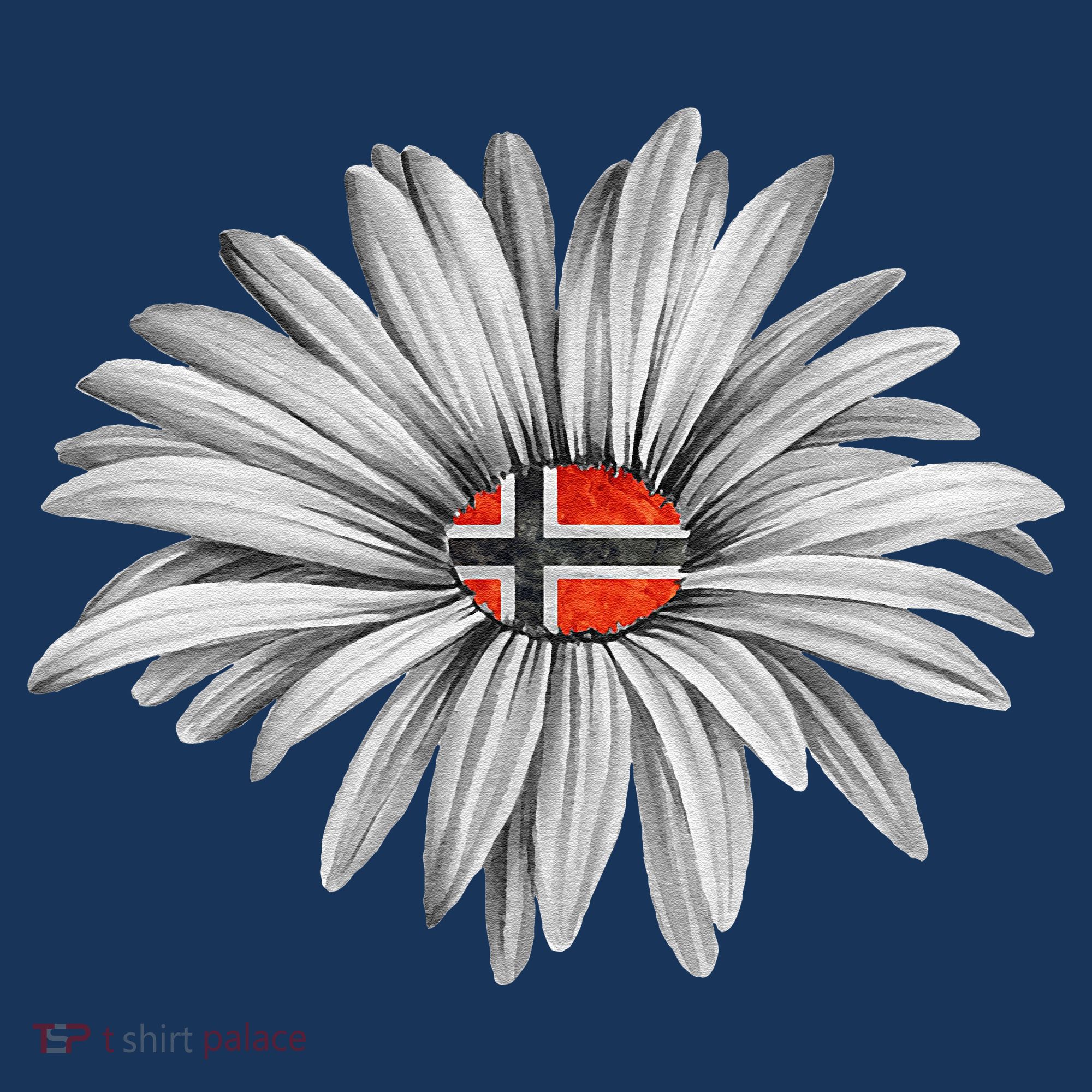Norwegian Flag Daisy Trendy For Summer Cruise Norway Travel T-Shirt