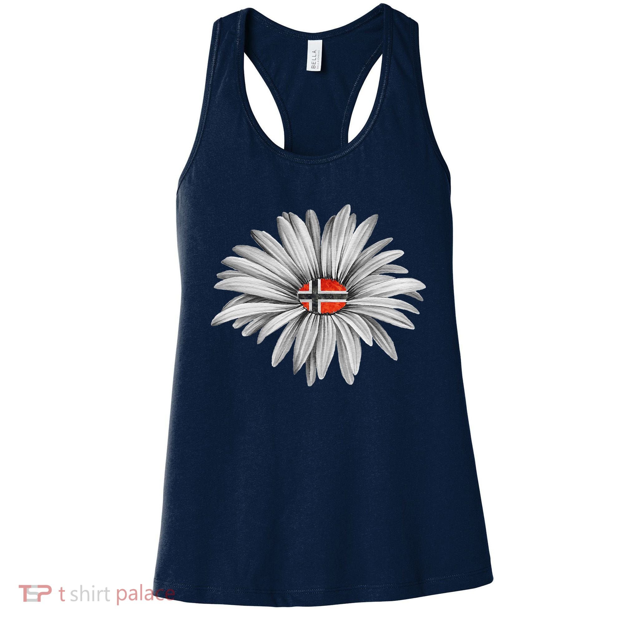 Norwegian Flag Daisy Trendy For Summer Cruise Norway Travel Women's Tank Top