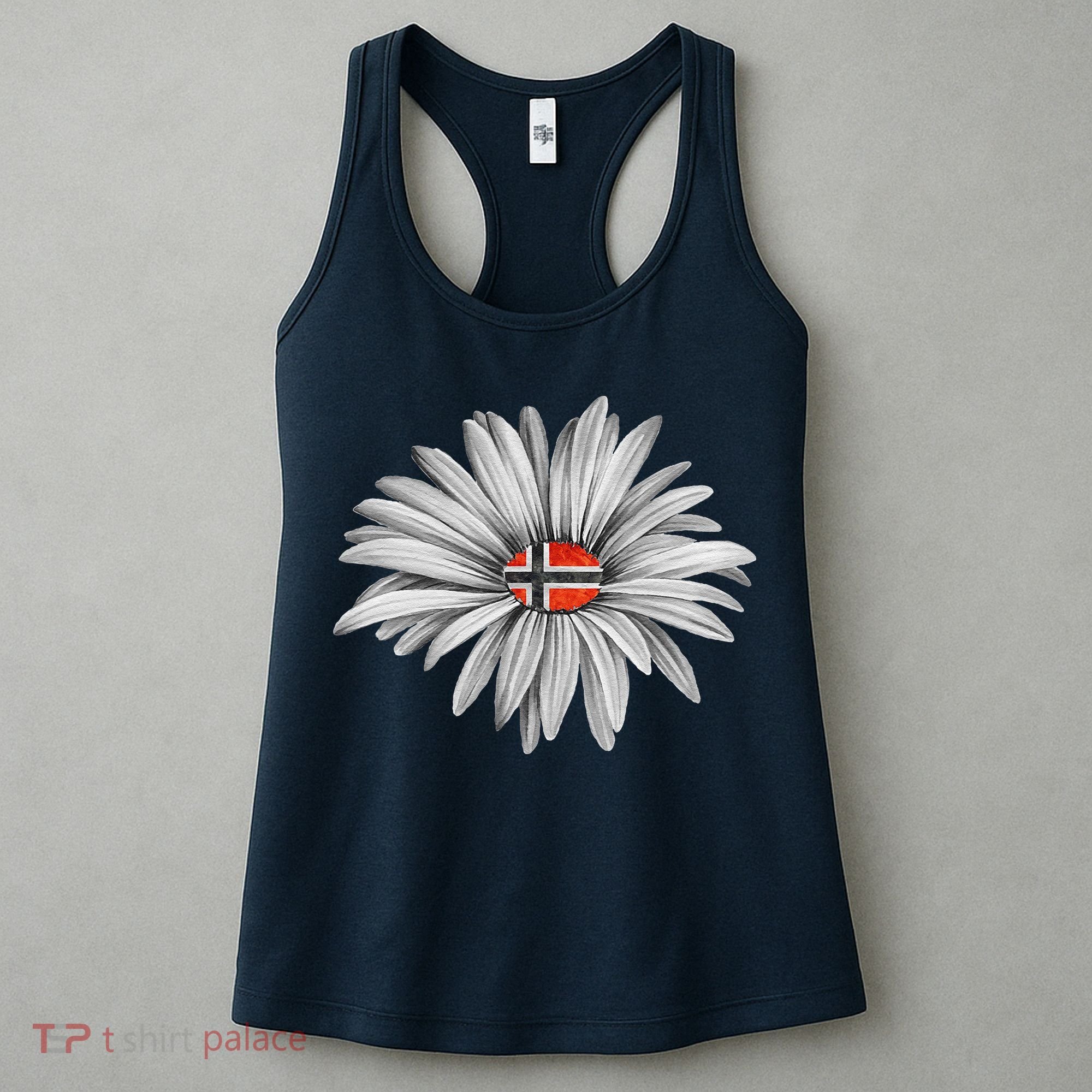 Norwegian Flag Daisy Trendy For Summer Cruise Norway Travel Women's Tank Top