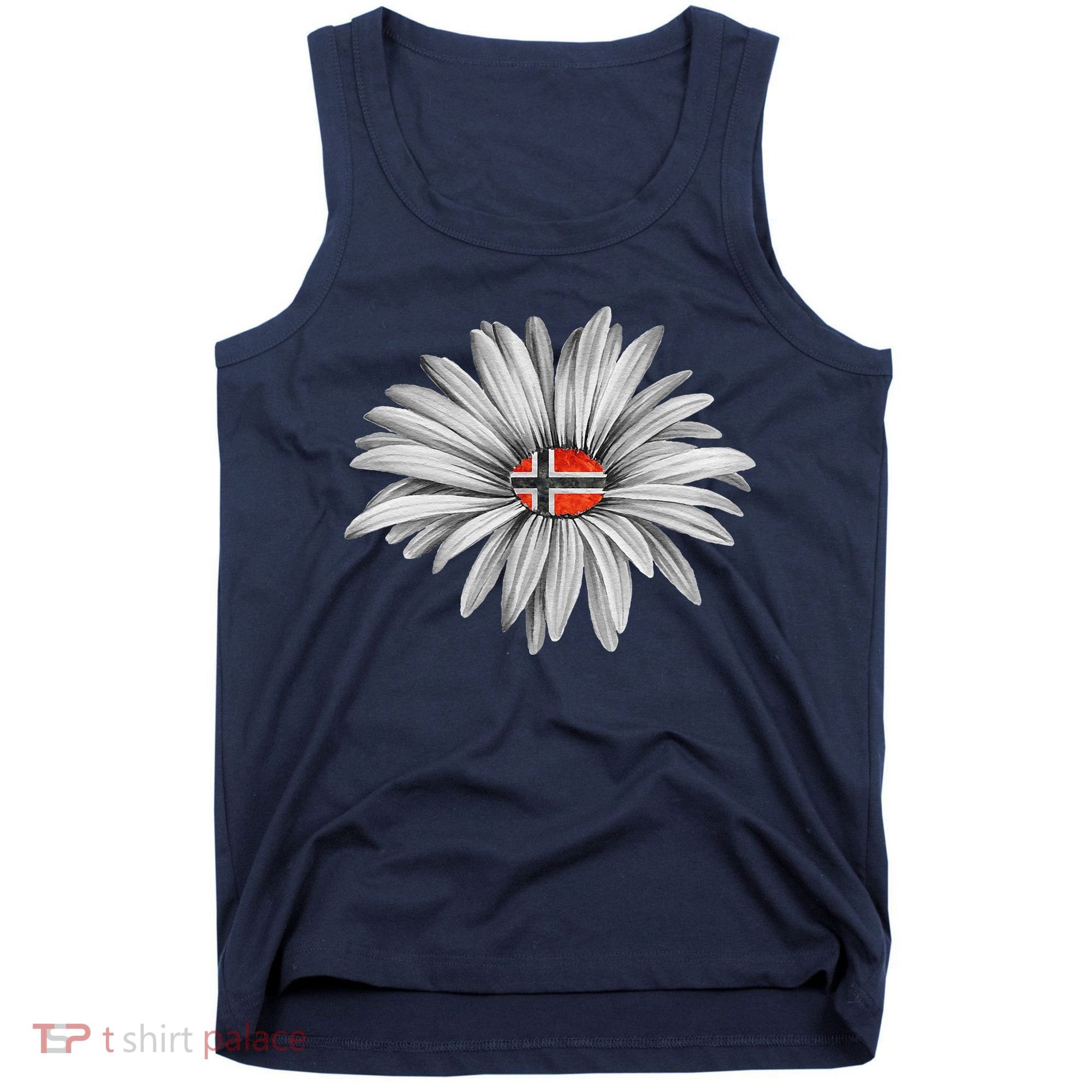 Norwegian Flag Daisy Trendy For Summer Cruise Norway Travel Tank Top