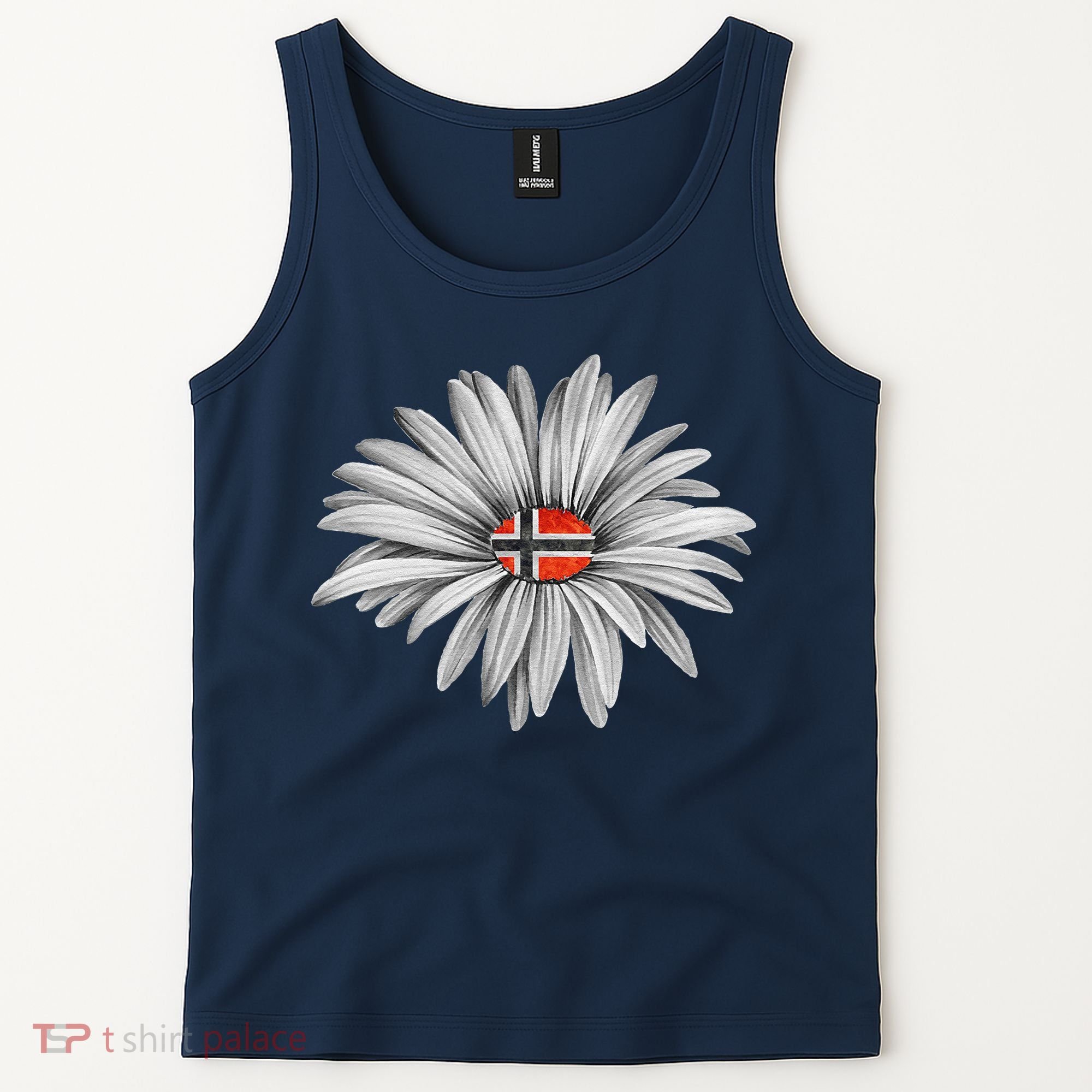 Norwegian Flag Daisy Trendy For Summer Cruise Norway Travel Tank Top