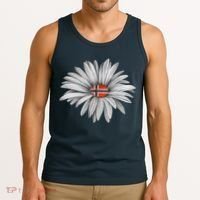 Norwegian Flag Daisy Trendy For Summer Cruise Norway Travel Tank Top thumb 3