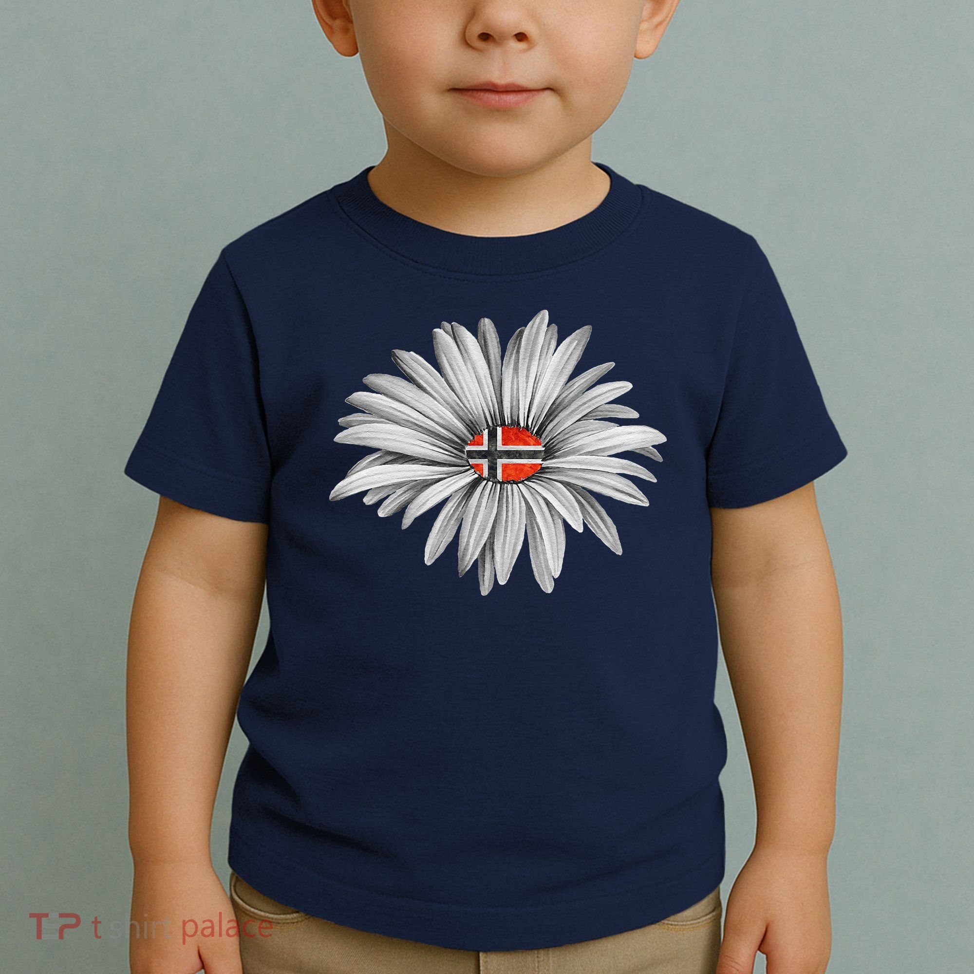 Norwegian Flag Daisy Trendy For Summer Cruise Norway Travel Toddler T-Shirt