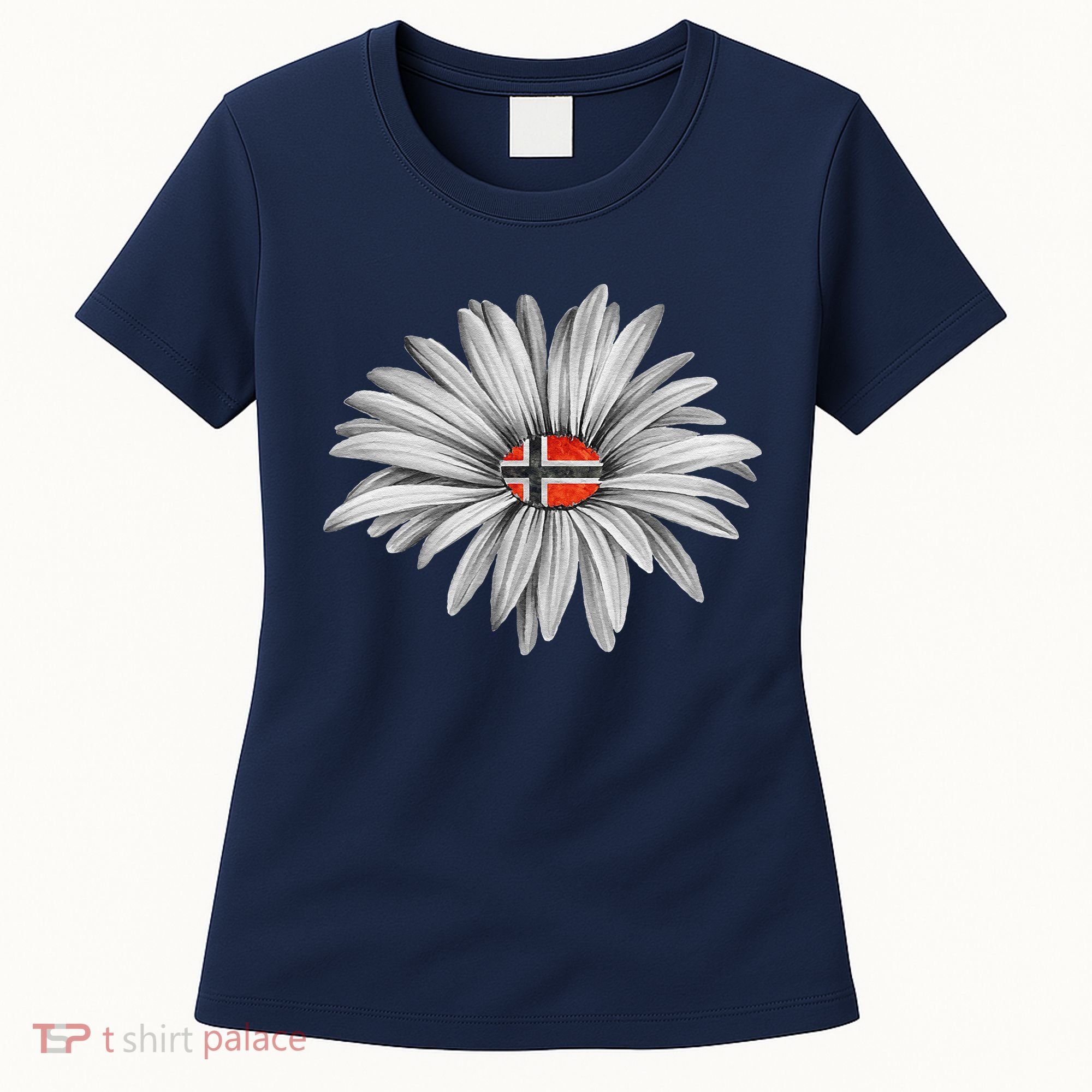 Norwegian Flag Daisy Trendy For Summer Cruise Norway Travel Women's T-Shirt