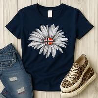 Norwegian Flag Daisy Trendy For Summer Cruise Norway Travel Women's T-Shirt thumb 3
