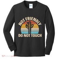 Not Friendly Do Not Touch Kids Long Sleeve Shirt thumb 0