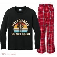 Not Friendly Do Not Touch Kids Long Sleeve Plaid Pajama Set thumb 0