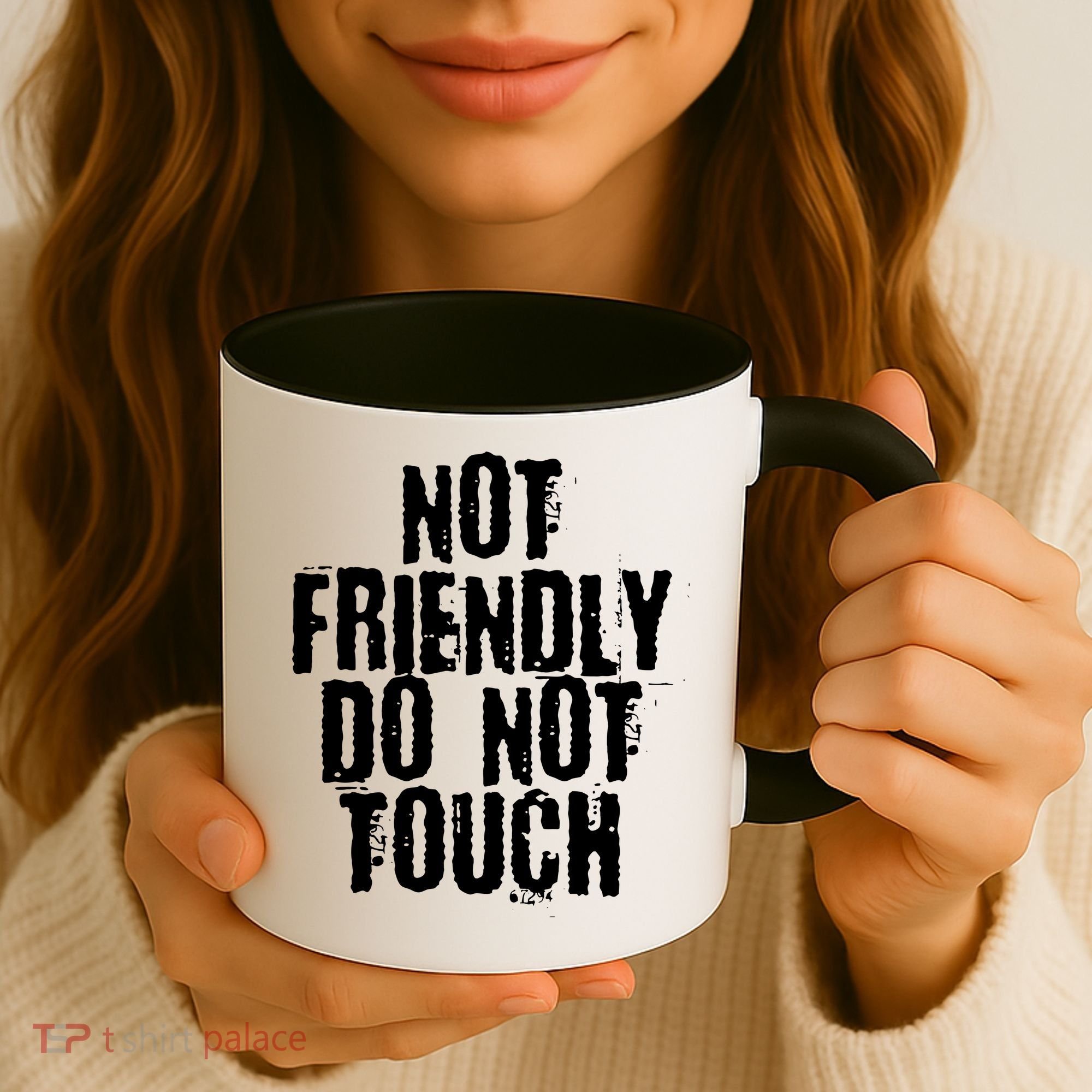 Not Friendly Do Not Touch Funny Saying Coffee Mug