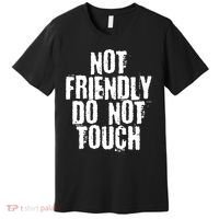 Not Friendly Do Not Touch Funny Saying Premium T-Shirt thumb 0