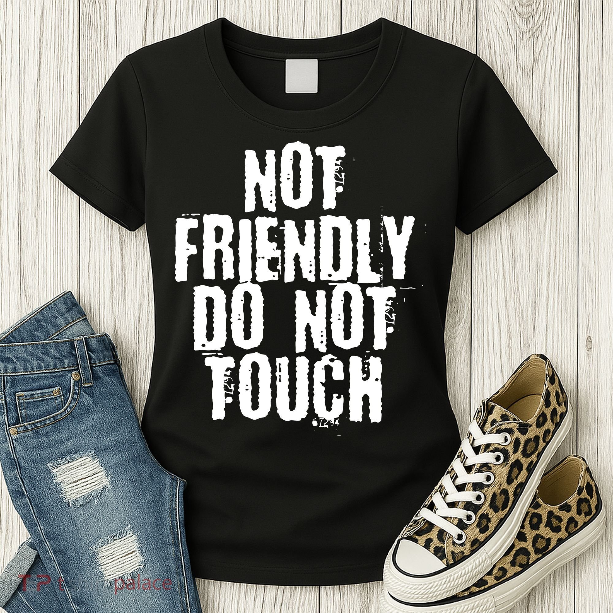 Not Friendly Do Not Touch Funny Saying Women's T-Shirt