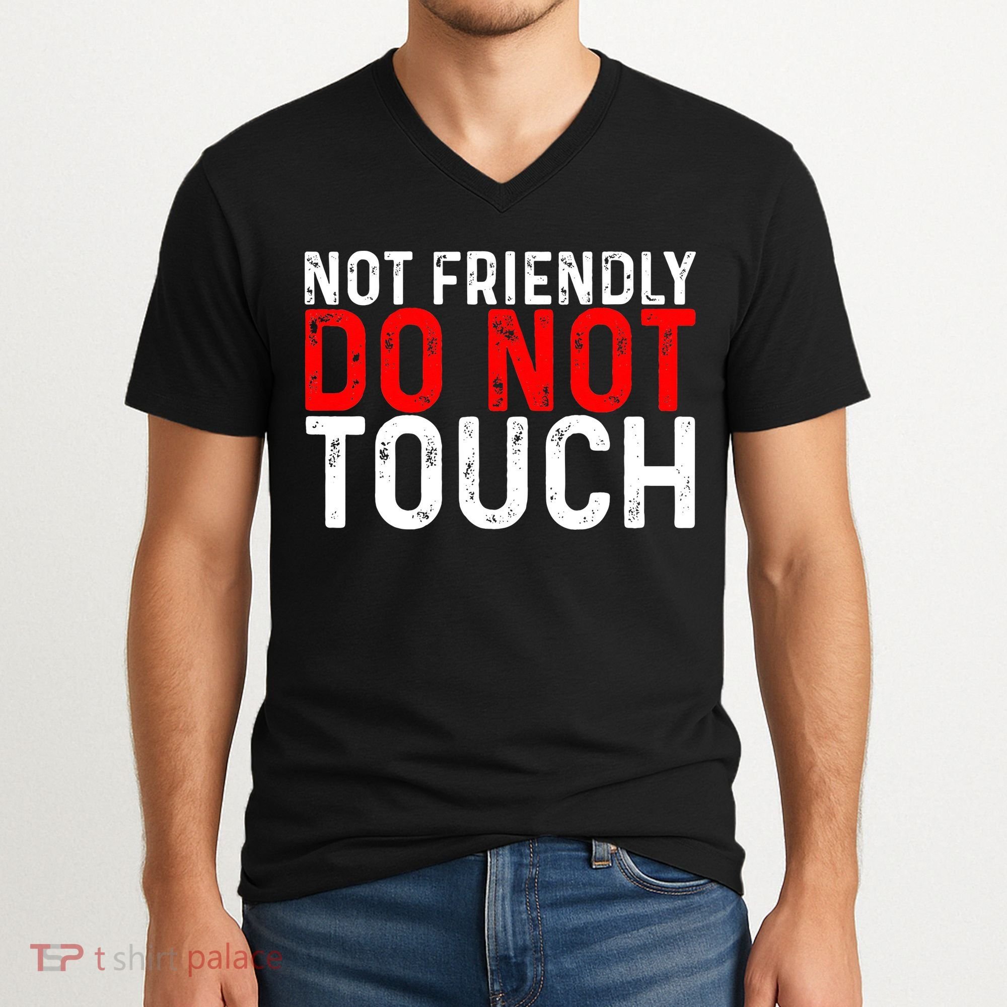 Not Friendly Do Not Touch V-Neck T-Shirt
