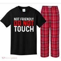 Not Friendly Do Not Touch Kids Plaid Pajama Set thumb 0