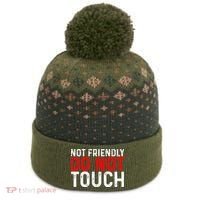 Not Friendly Do Not Touch The Baniff Cuffed Pom Beanie thumb 0