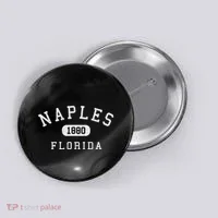 Naples Florida Est 1880 Varsity Arched Text Button thumb 0