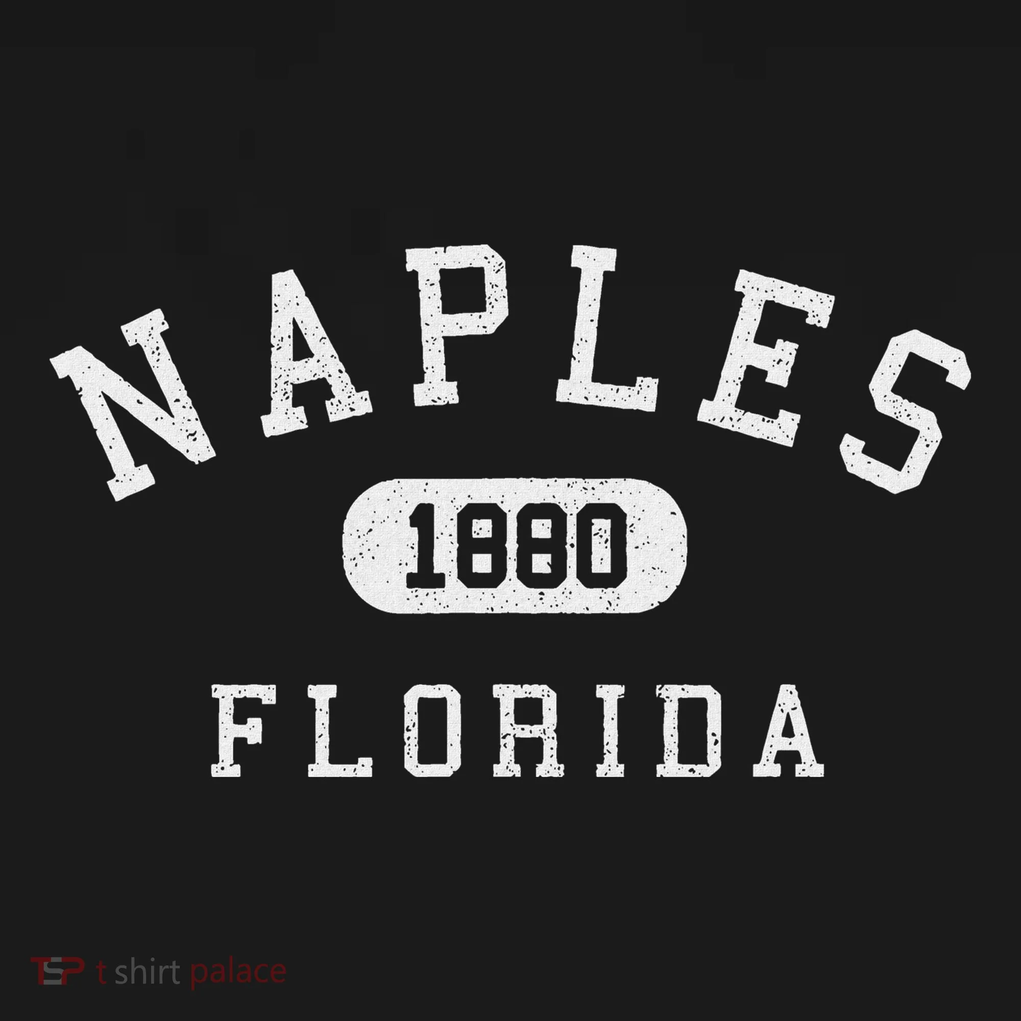 Naples Florida Est 1880 Varsity Arched Text Button